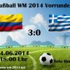Fussball Ergebnisse & Tabelle WM 2014 vom 14.06. Gruppe C und D